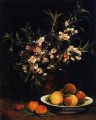 Still Life Balsimines Peaches and Apricots flower painter Henri Fantin Latour